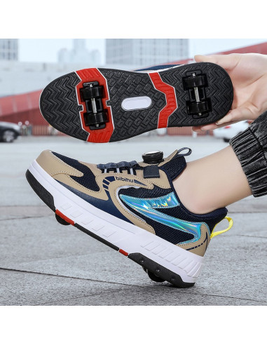 BUTOROLKI BUTY Z ROLKAMI ROLKI WROTKI KHAKI BEZ...