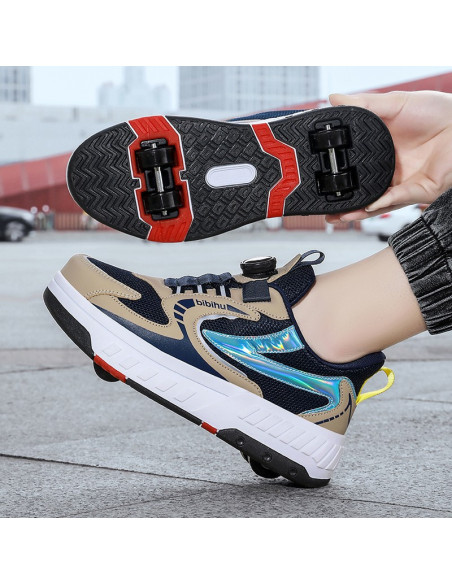 BUTOROLKI BUTY Z ROLKAMI ROLKI WROTKI KHAKI BEZ LED