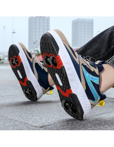 BUTOROLKI BUTY Z ROLKAMI ROLKI WROTKI KHAKI BEZ...