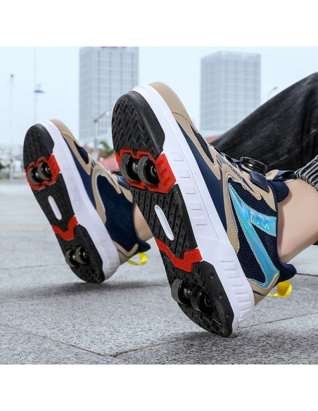 BUTOROLKI BUTY Z ROLKAMI ROLKI WROTKI KHAKI BEZ LED