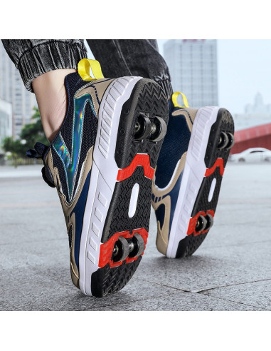 BUTOROLKI BUTY Z ROLKAMI ROLKI WROTKI KHAKI BEZ...