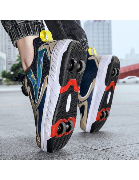 BUTOROLKI BUTY Z ROLKAMI ROLKI WROTKI KHAKI BEZ LED