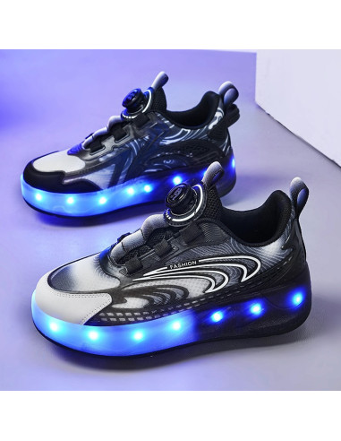 BUTOROLKI BUTY Z ROLKAMI ROLKI WROTKI CZANE LED...