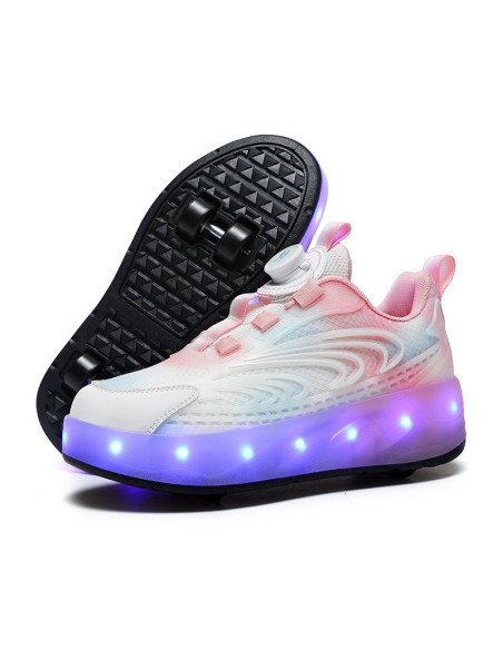 BUTOROLKI BUTY Z ROLKAMI ROLKI WROTKI PUDROWE LED BEZ SZNUROWANIA