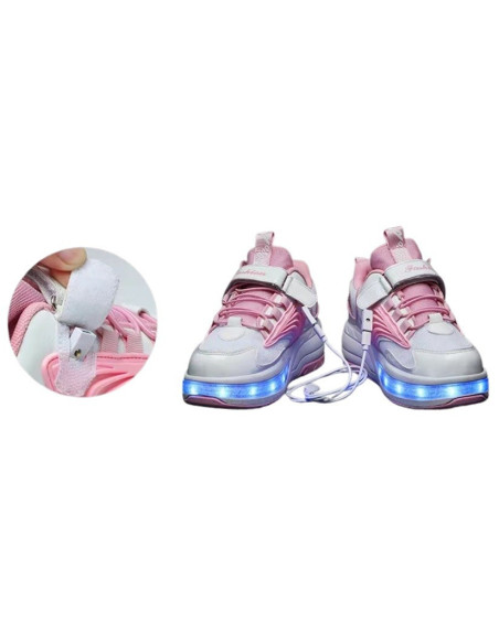 BUTOROLKI BUTY Z ROLKAMI ROLKI WROTKI CZARNE LED