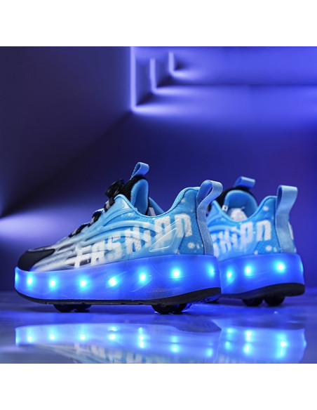 BUTOROLKI BUTY Z ROLKAMI ROLKI WROTKI NIEBIESKIE OMBRE LED