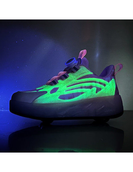 BUTOROLKI BUTY Z ROLKAMI ROLKI WROTKI NIEBIESKIE OMBRE LED