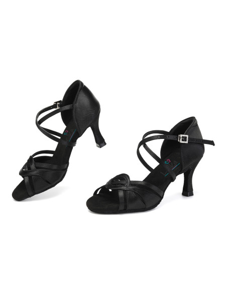 BUTY DO TAŃCA TANECZNE DELIKATNE CZARNE 7,5cm