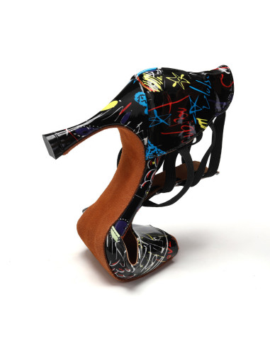 BUTY TANECZNE DO TAŃCA LATINO SZALONE WZORKI 9cm