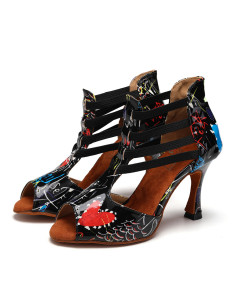 BUTY TANECZNE DO TAŃCA LATINO SZALONE WZORKI 9cm