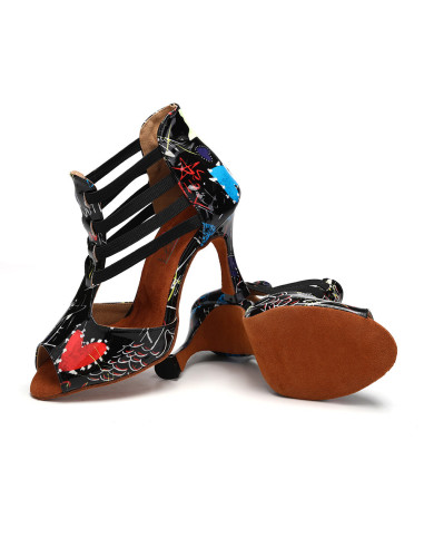 BUTY TANECZNE DO TAŃCA LATINO SZALONE WZORKI 9cm