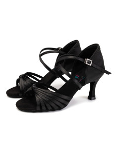 BUTY DO TAŃCA TANECZNE WYGODNE LATINO BLACK 7,5cm