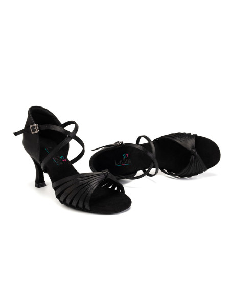 BUTY DO TAŃCA TANECZNE WYGODNE LATINO BLACK 7,5cm