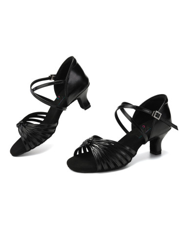 BUTY DO TAŃCA TANECZNE POŁYSKUJĄCE CZARNE 5,5cm