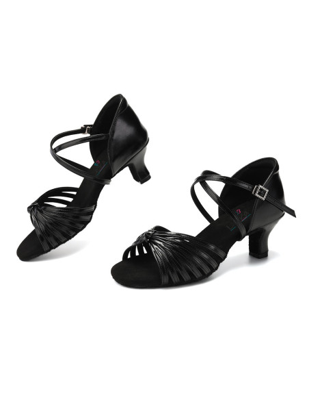 BUTY DO TAŃCA TANECZNE POŁYSKUJĄCE CZARNE 5,5cm