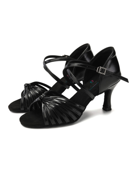 BUTY DO TAŃCA TANECZNE POŁYSKUJĄCE CZARNE 7,5cm