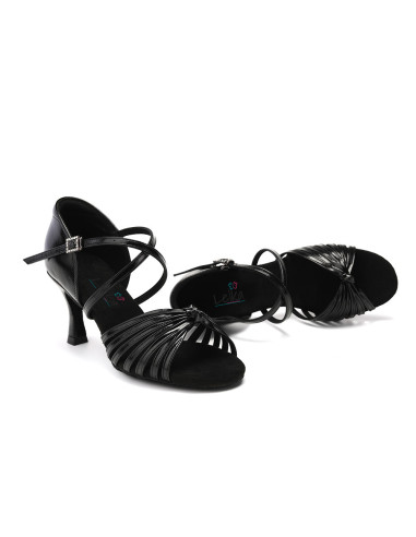 BUTY DO TAŃCA TANECZNE POŁYSKUJĄCE CZARNE 7,5cm