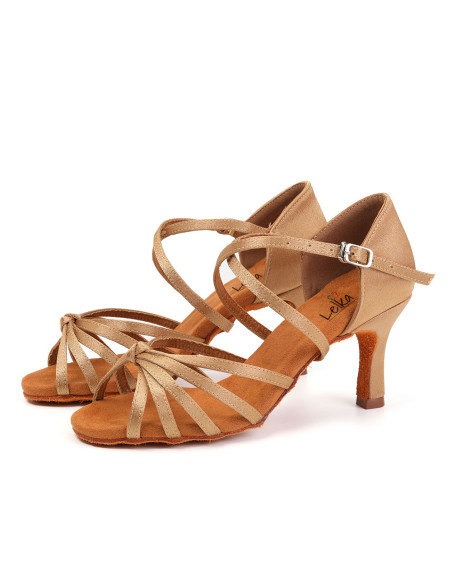 BUTY DO TAŃCA TANECZNE 7CM - CIELISTE NUDE BEŻOWE