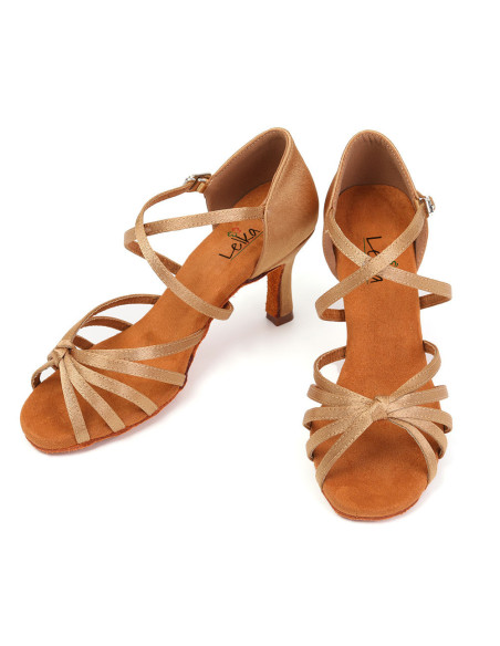 BUTY DO TAŃCA TANECZNE 7CM - CIELISTE NUDE BEŻOWE