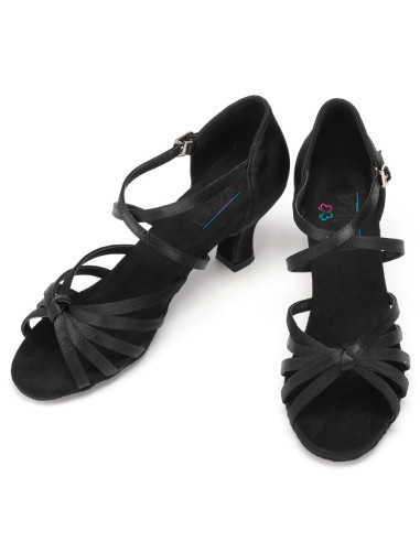 BUTY DO TAŃCA TANECZNE WYGODNE 5CM CZARNE CIEMNE