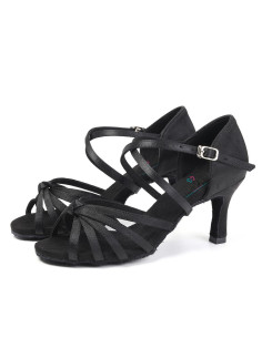 BUTY DO TAŃCA TANECZNE WYGODNE 7CM CZARNE CIEMNE