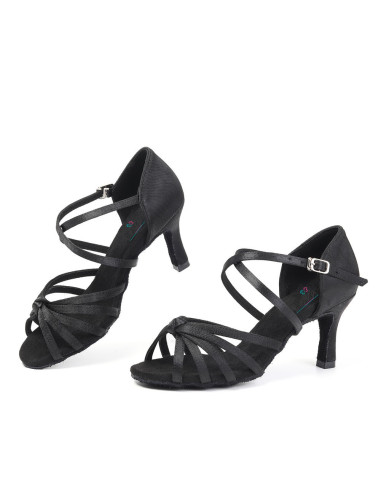 BUTY DO TAŃCA TANECZNE WYGODNE 7CM CZARNE CIEMNE