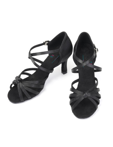 BUTY DO TAŃCA TANECZNE WYGODNE 7CM CZARNE CIEMNE