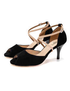 SKÓRZANE BUTY DO TAŃCA TANECZNE TANGO BLACK 7,5cm