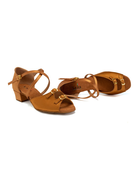 BUTY DO TAŃCA TANECZNE CIELISTE OPALONE KLAMRY 3cm