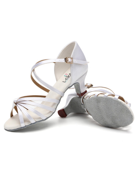 BUTY DO TAŃCA TANECZNE LATINO SALSA 5cm - BIAŁE