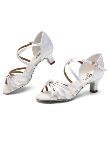 BUTY DO TAŃCA TANECZNE LATINO SALSA 5cm - BIAŁE