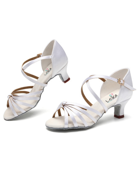 BUTY DO TAŃCA TANECZNE LATINO SALSA 5cm - BIAŁE