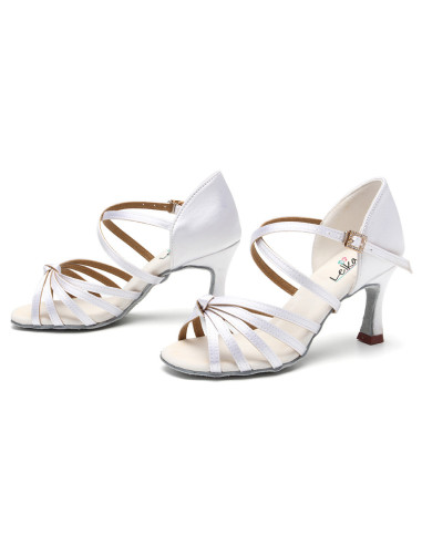 BUTY DO TAŃCA TANECZNE LATINO SALSA 7cm - BIAŁE