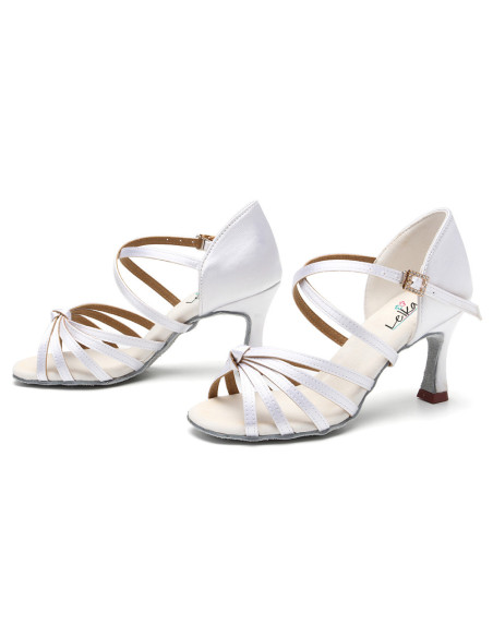 BUTY DO TAŃCA TANECZNE LATINO SALSA 7cm - BIAŁE