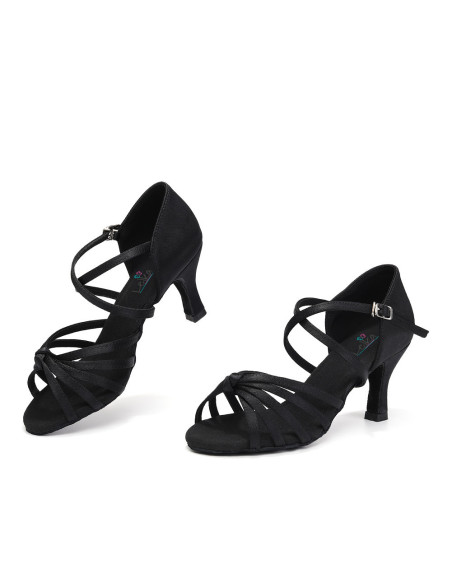 BUTY DO TAŃCA TANECZNE LATINO SALSA 7cm - CZARNE