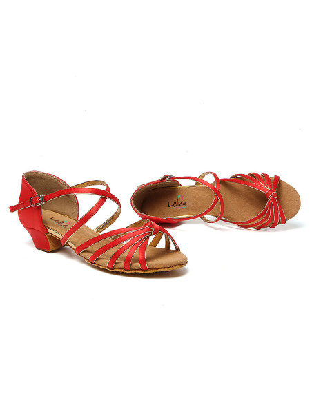 BUTY DO TAŃCA TANECZNE LATINO SALSA 3cm CZERWONE