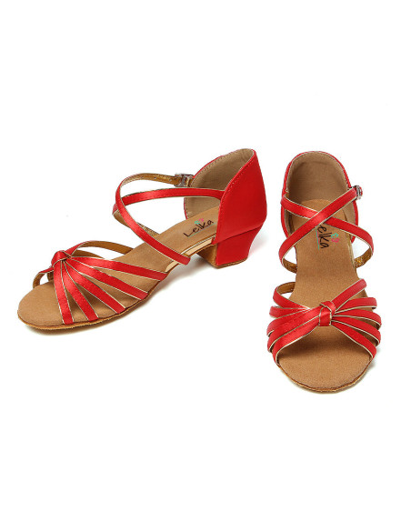 BUTY DO TAŃCA TANECZNE LATINO SALSA 3cm CZERWONE