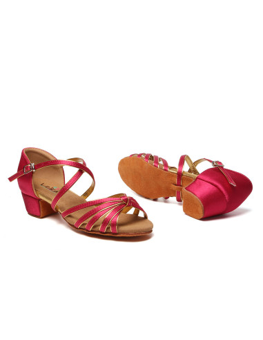 BUTY DO TAŃCA TANECZNE LATINO SALSA 3cm RUBINOWE