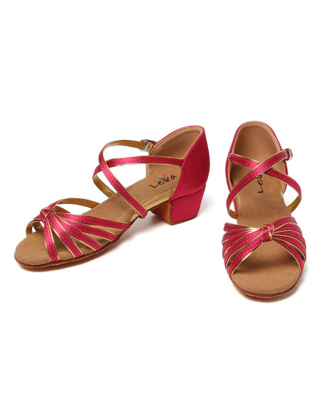 BUTY DO TAŃCA TANECZNE LATINO SALSA 3cm RUBINOWE
