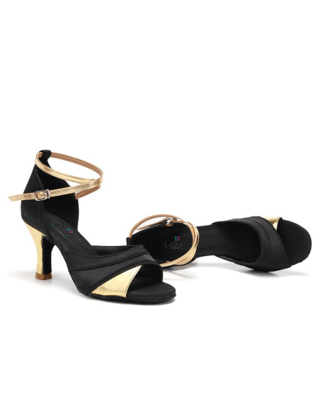 BUTY DO TAŃCA TOWARZYSKIEGO TANECZNE 7cm ZŁOTE