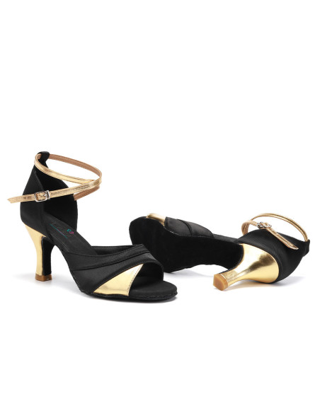 BUTY DO TAŃCA TOWARZYSKIEGO TANECZNE 7cm ZŁOTE