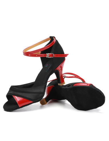 BUTY DO TAŃCA TOWARZYSKIEGO TANECZNE 7cm CZERWONE