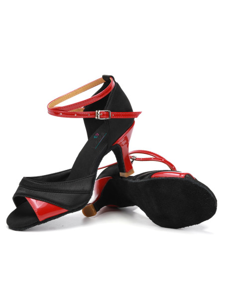 BUTY DO TAŃCA TOWARZYSKIEGO TANECZNE 7cm CZERWONE