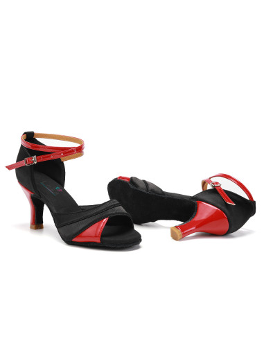 BUTY DO TAŃCA TOWARZYSKIEGO TANECZNE 7cm CZERWONE