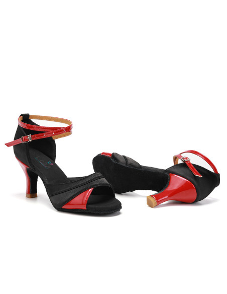 BUTY DO TAŃCA TOWARZYSKIEGO TANECZNE 7cm CZERWONE