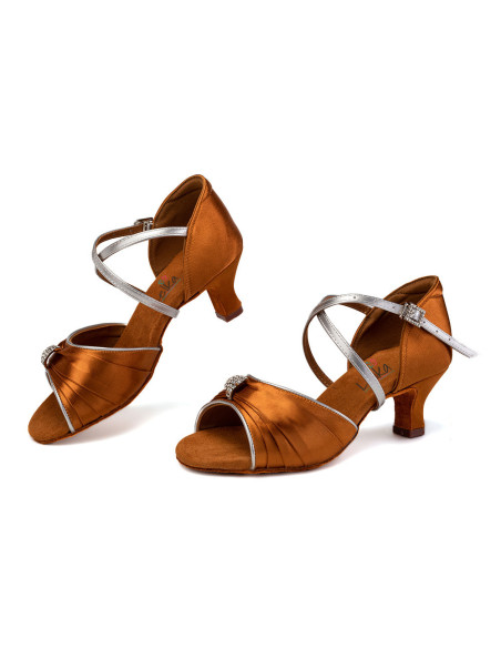 BUTY DO TAŃCA TANECZNE SUBTELNE LATINO BRĄZ 5,5cm