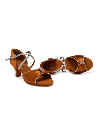 BUTY DO TAŃCA TANECZNE SUBTELNE LATINO BRĄZ 5,5cm