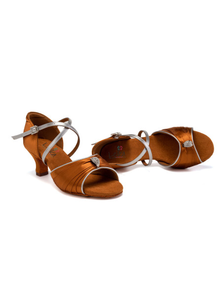 BUTY DO TAŃCA TANECZNE SUBTELNE LATINO BRĄZ 5,5cm