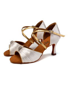 BUTY DO TAŃCA TANECZNE ŚLUBNE BIAŁE SUBTELNE 7,5cm