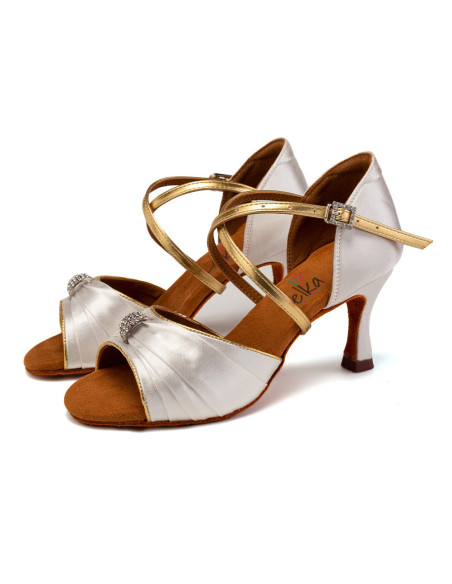 BUTY DO TAŃCA TANECZNE ŚLUBNE BIAŁE SUBTELNE 7,5cm